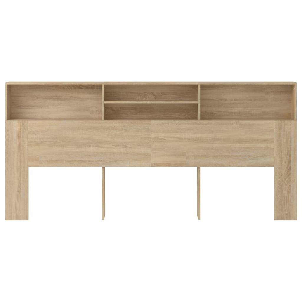 vidaXL Kopfteil mit Ablagen Sonoma-Eiche 220x19x103,5 cm
