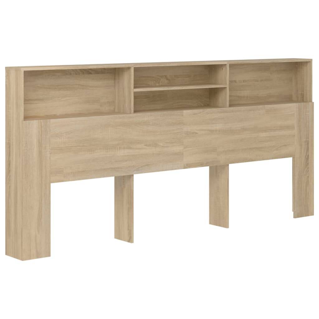 vidaXL Kopfteil mit Ablagen Sonoma-Eiche 220x19x103,5 cm