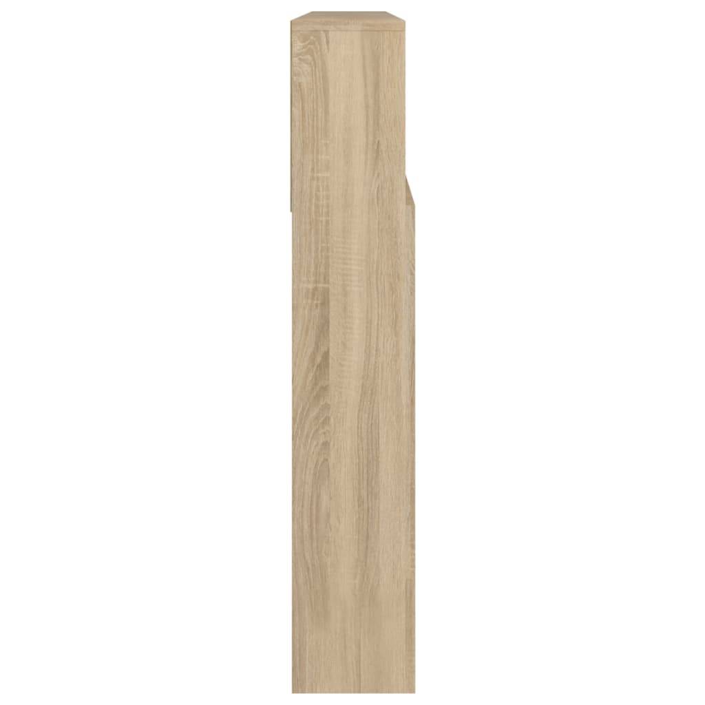vidaXL Kopfteil mit Ablagen Sonoma-Eiche 220x19x103,5 cm