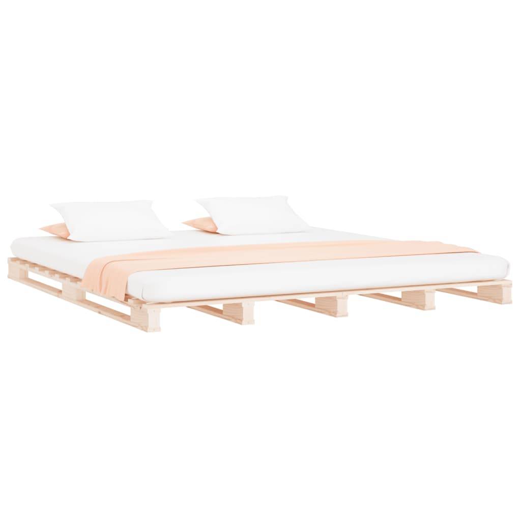 vidaXL Palettenbett 135x190 cm Massivholz Kiefer