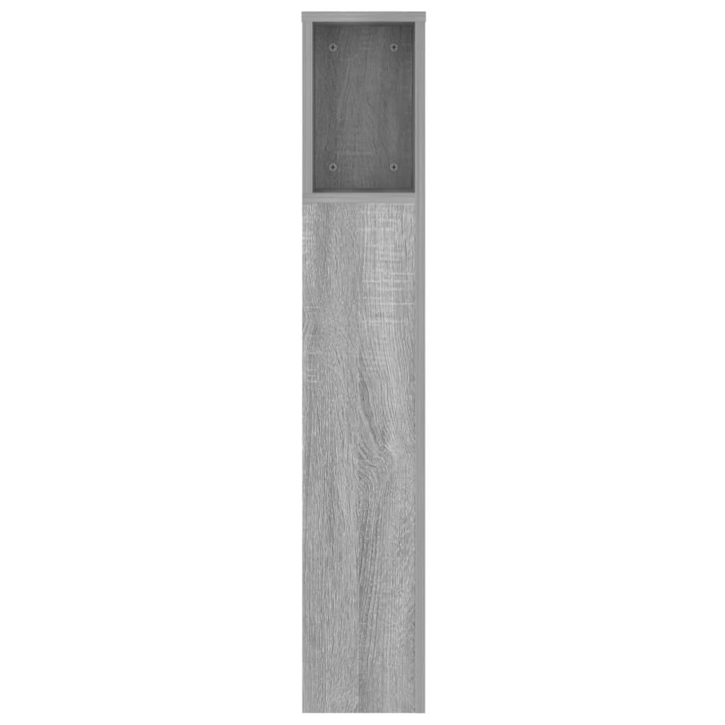 vidaXL Kopfteil mit Ablagen Grau Sonoma 140x18,5x104,5 cm