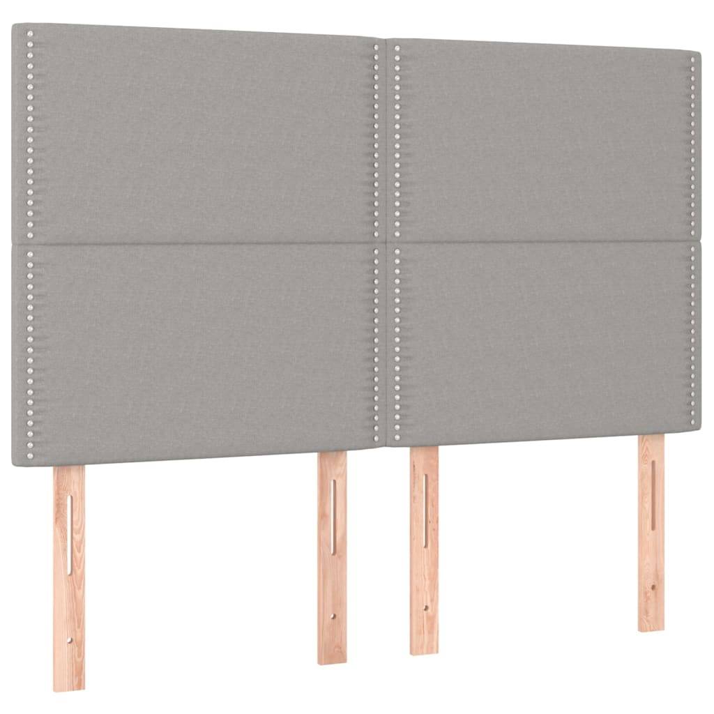 vidaXL Kopfteile 4 Stk. Hellgrau 72x5x78/88 cm Stoff