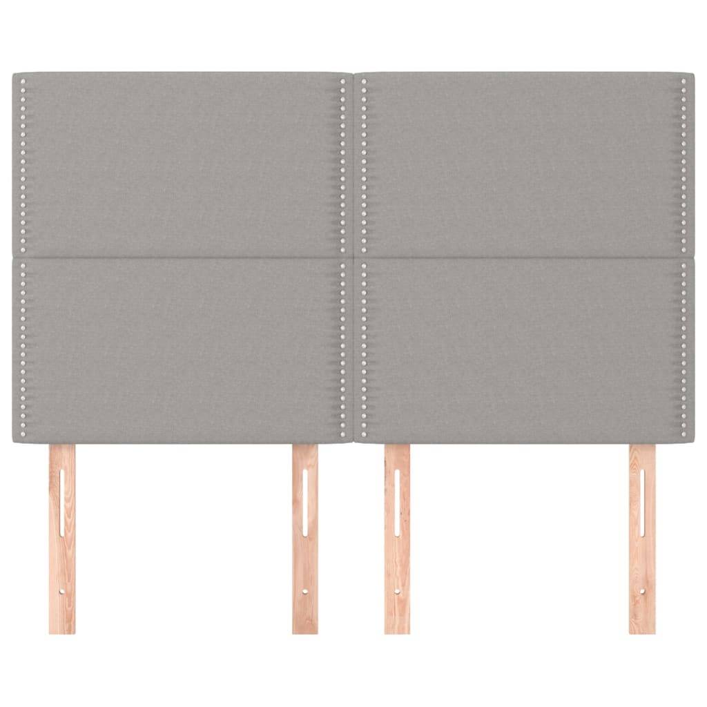 vidaXL Kopfteile 4 Stk. Hellgrau 72x5x78/88 cm Stoff