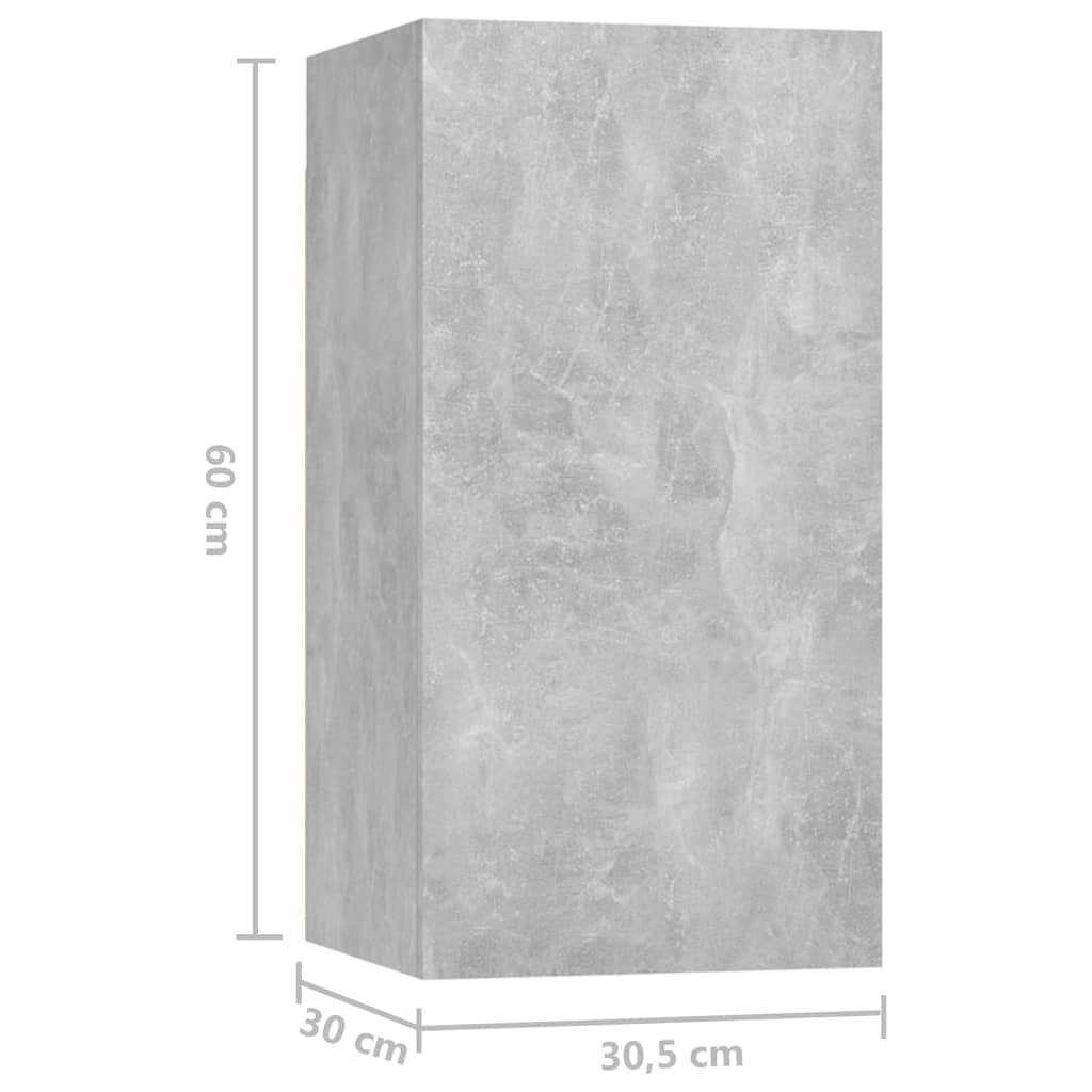 vidaXL 5-tlg. TV-Schrank-Set Betongrau Holzwerkstoff