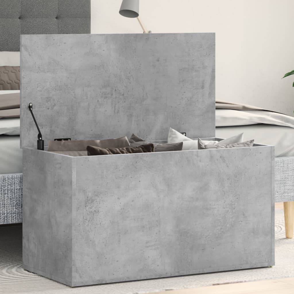 vidaXL Aufbewahrungstruhe Betongrau 84x42x46 cm Holzwerkstoff
