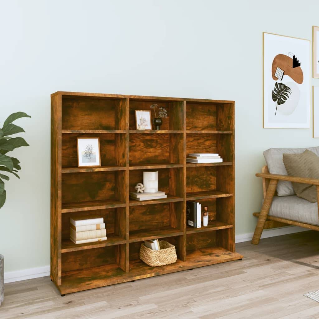 vidaXL CD-Regal Räuchereiche 102x23x89,5 cm Holzwerkstoff