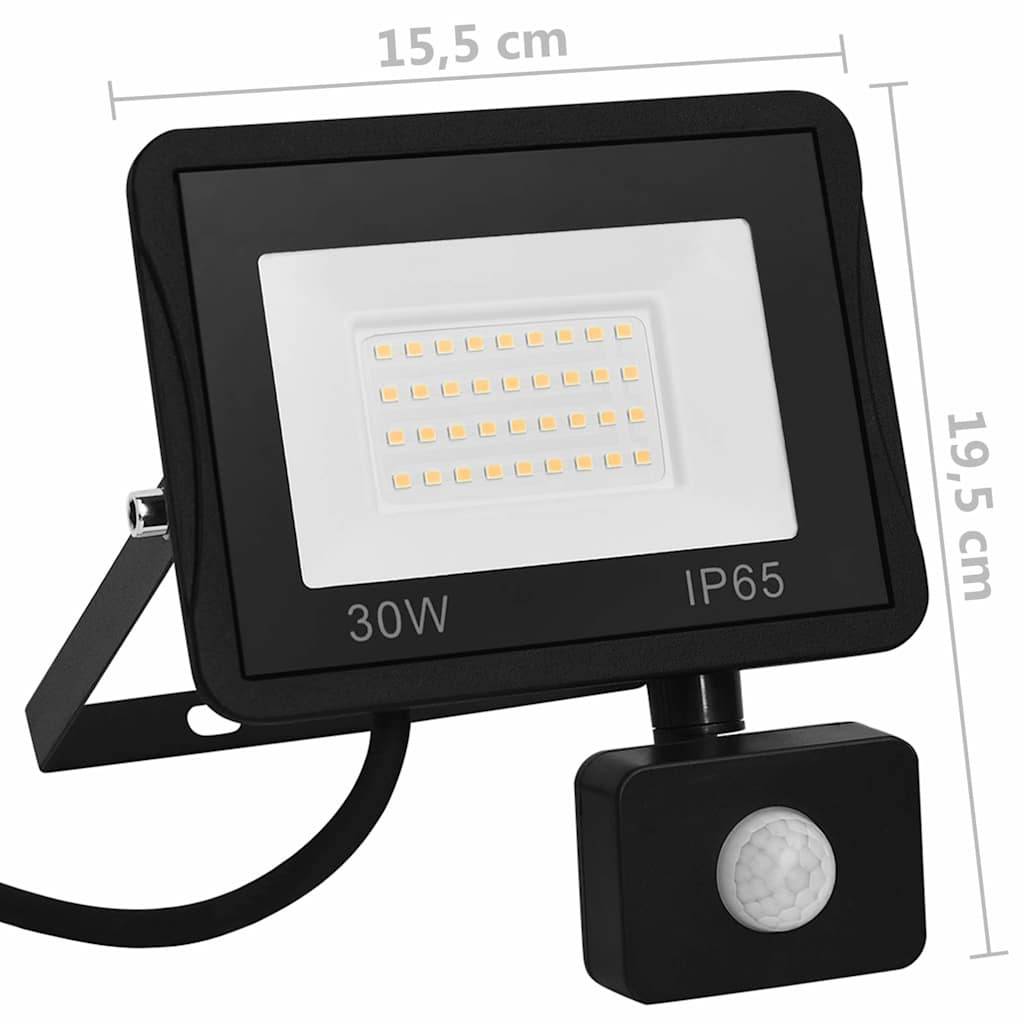 vidaXL LED-Fluter mit Sensor 30 W Kaltweiß