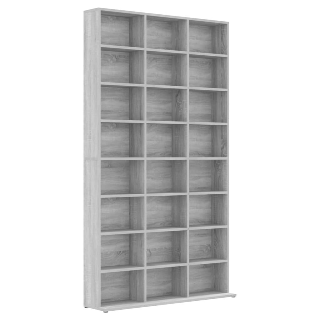 vidaXL CD-Regal Grau Sonoma 102x23x177,5 cm Holzwerkstoff