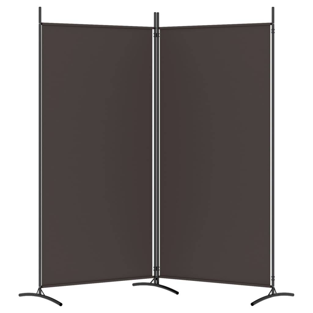 vidaXL 2-tlg. Paravent Braun 175x180 cm Stoff