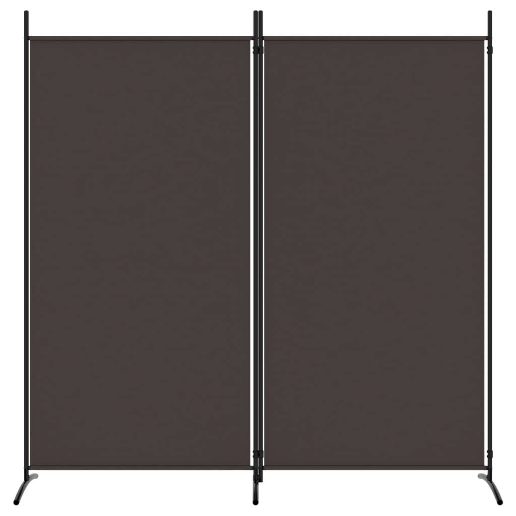 vidaXL 2-tlg. Paravent Braun 175x180 cm Stoff