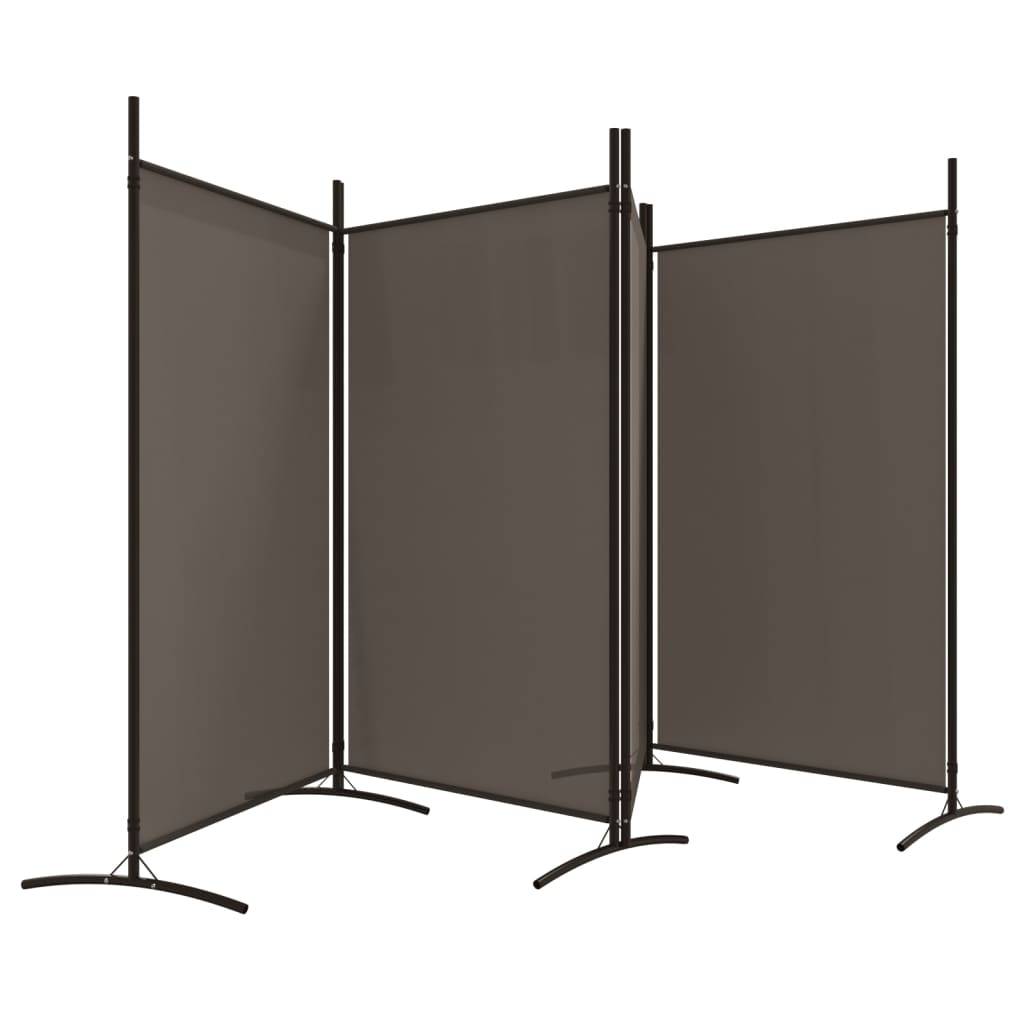 vidaXL 4-tlg. Paravent Anthrazit 346x180 cm Stoff