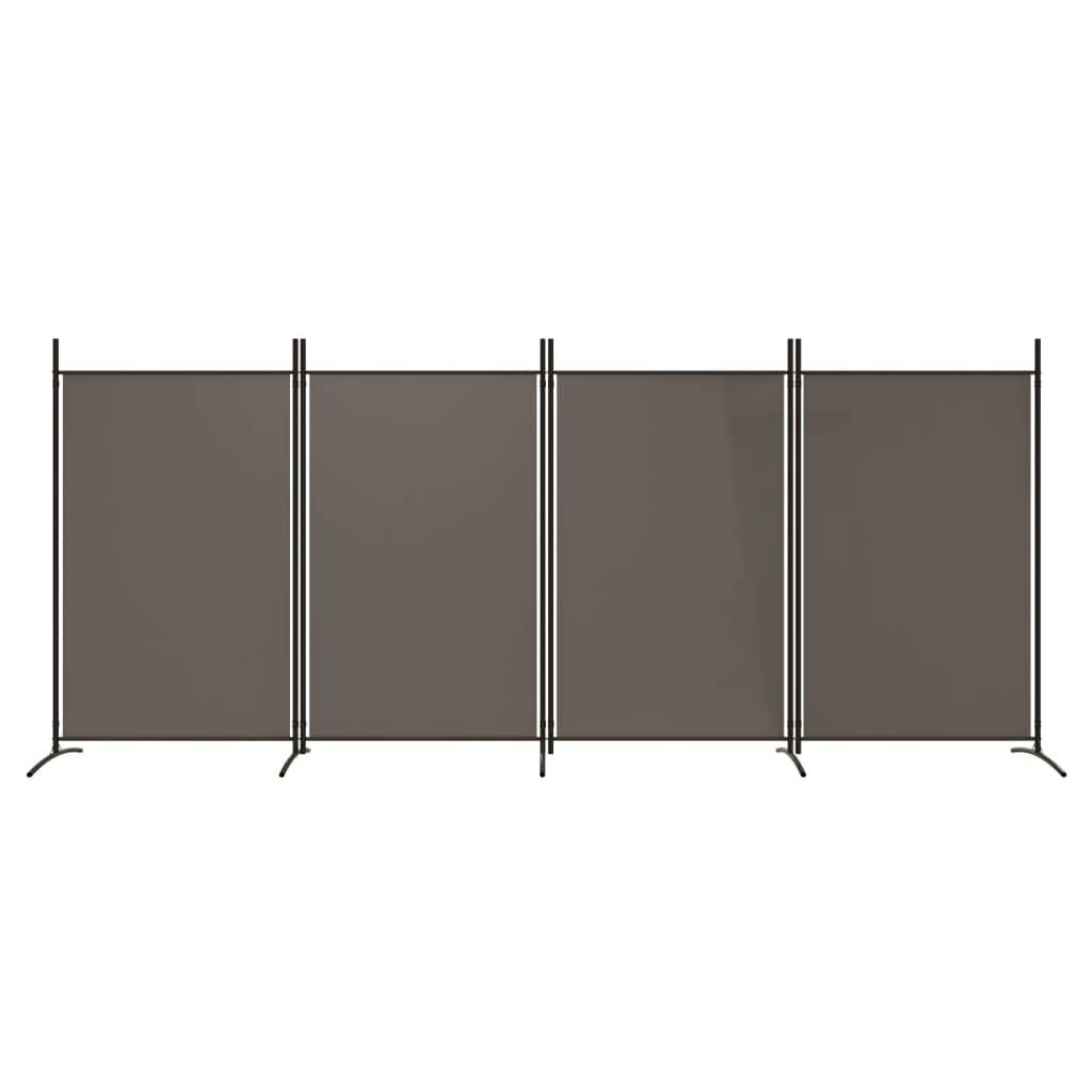 vidaXL 4-tlg. Paravent Anthrazit 346x180 cm Stoff