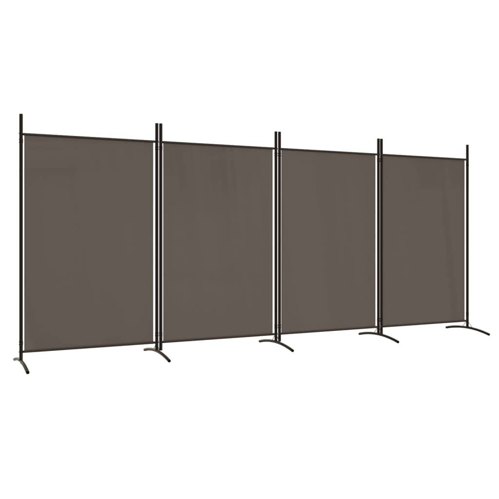 vidaXL 4-tlg. Paravent Anthrazit 346x180 cm Stoff