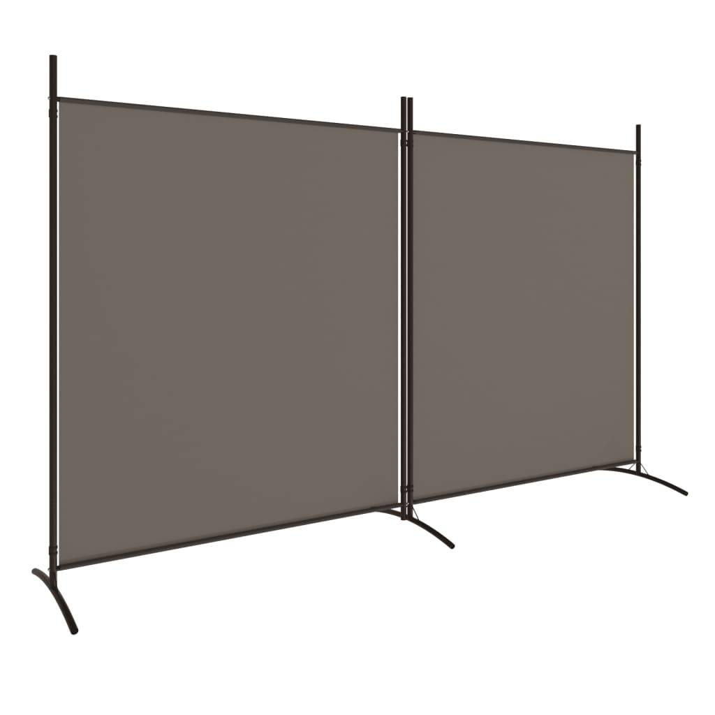 vidaXL 2-tlg. Paravent Anthrazit 348x180 cm Stoff