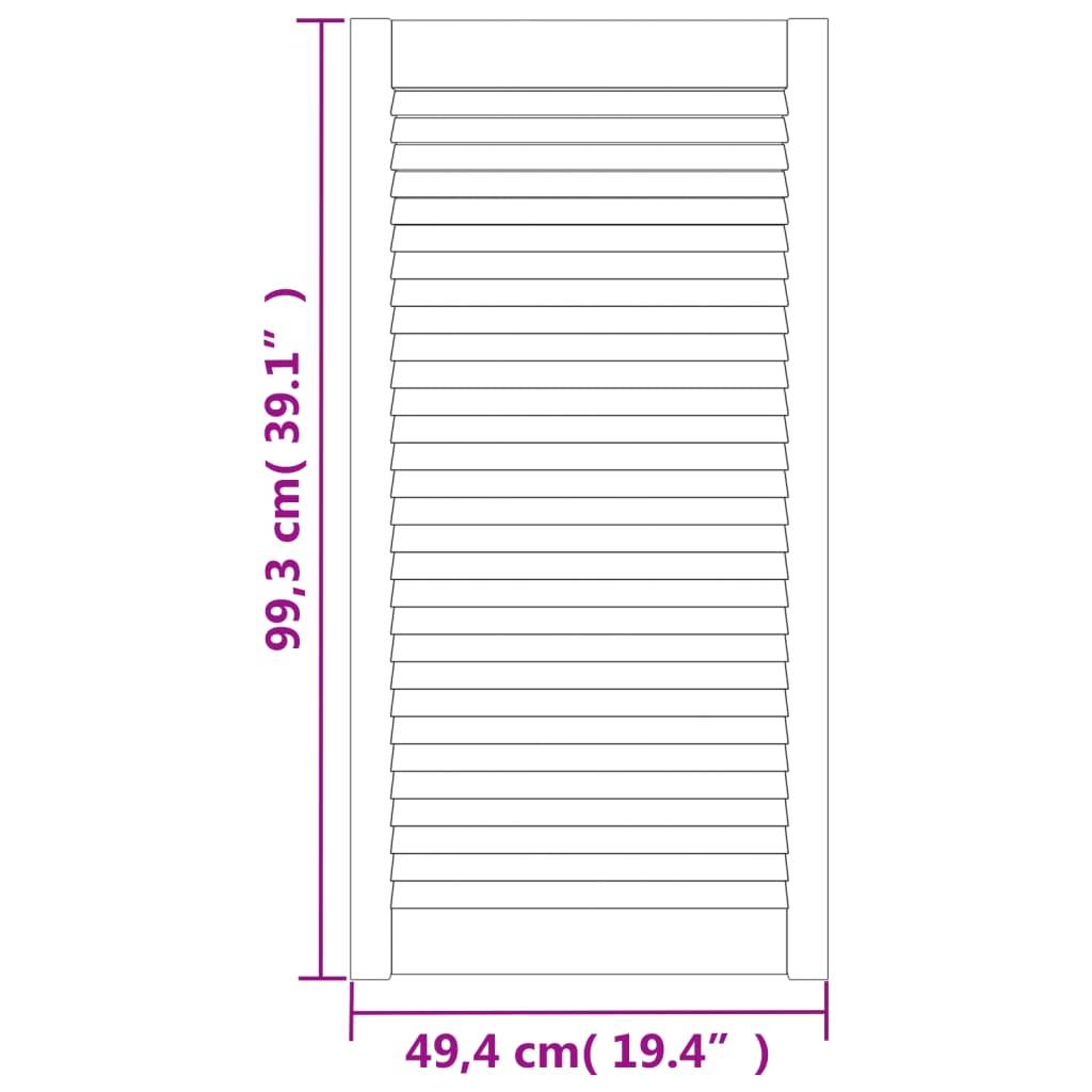 vidaXL Schranktüren Lamellen-Design 2 Stk. 99,3x49,4 Massivholz Kiefer