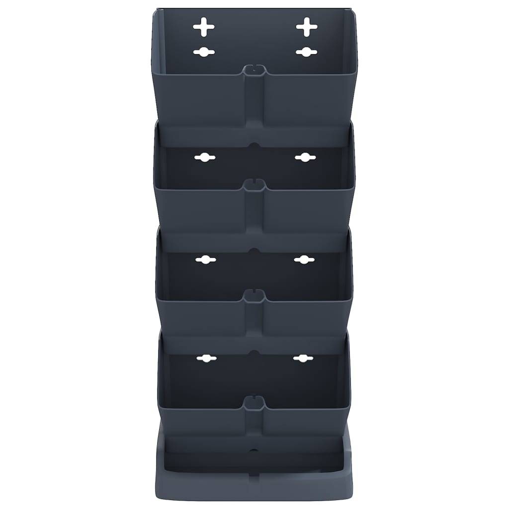 vidaXL 4-tlg. Vertikales Pflanzgefäße-Set Anthrazit Polypropylen