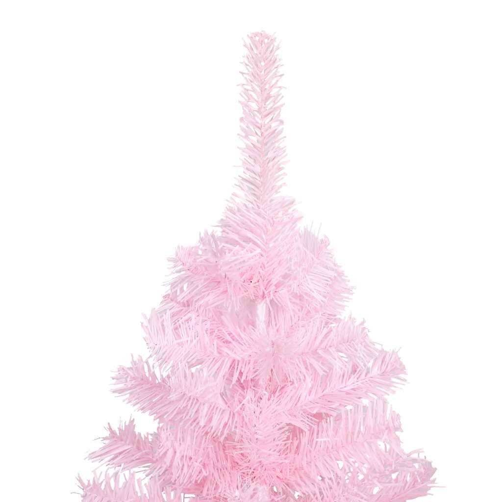 vidaXL Künstlicher Weihnachtsbaum mit Beleuchtung &amp; Kugeln Rosa 240cm