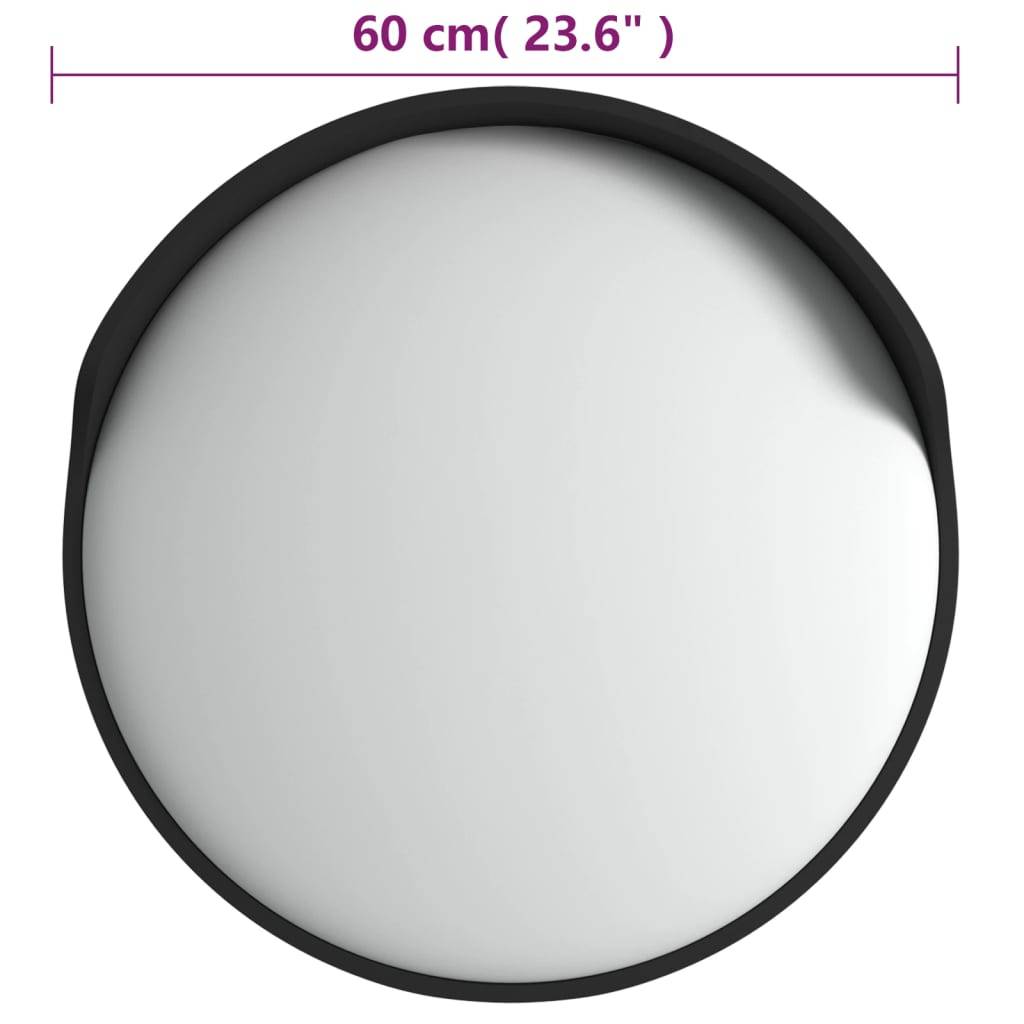 vidaXL Verkehrsspiegel Konvex Outdoor Schwarz Ø60 cm Polycarbonat
