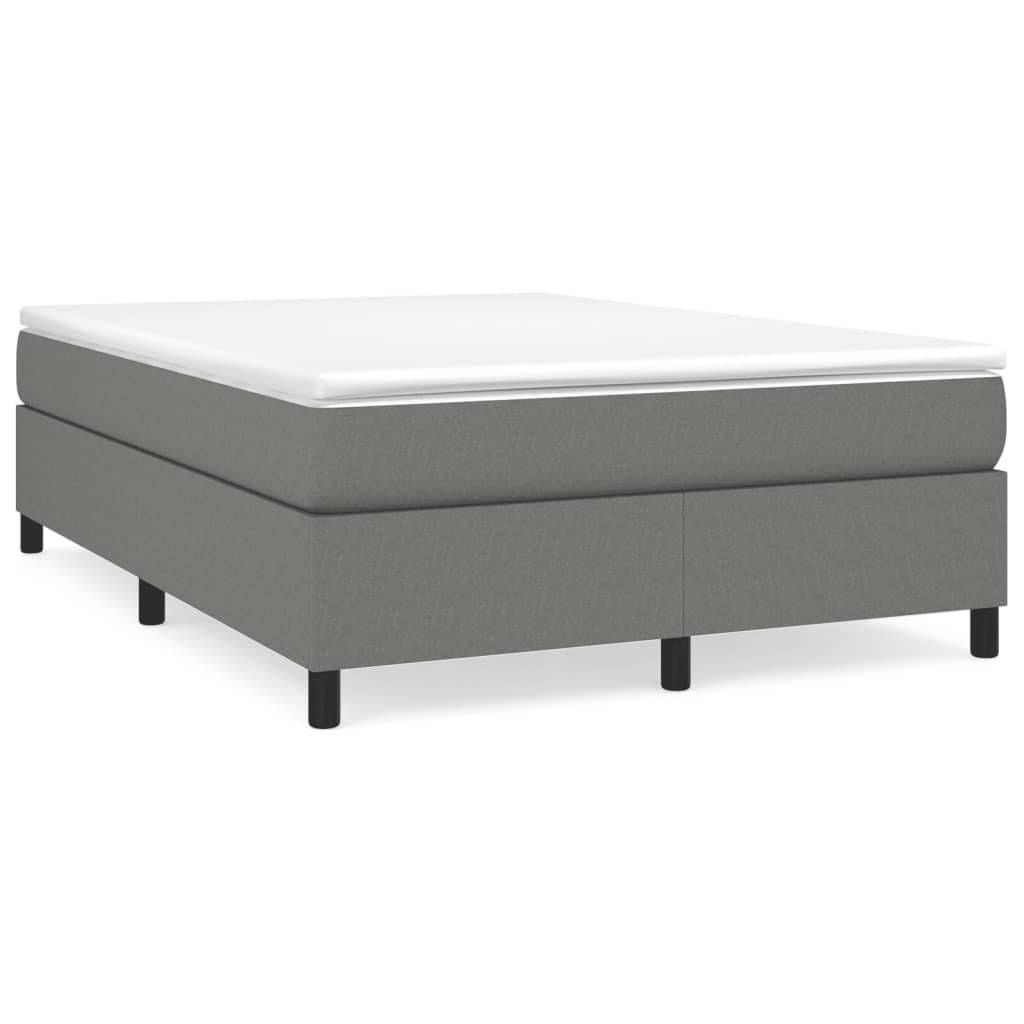 vidaXL Bettgestell ohne Matratze Dunkelgrau 140x190 cm Stoff