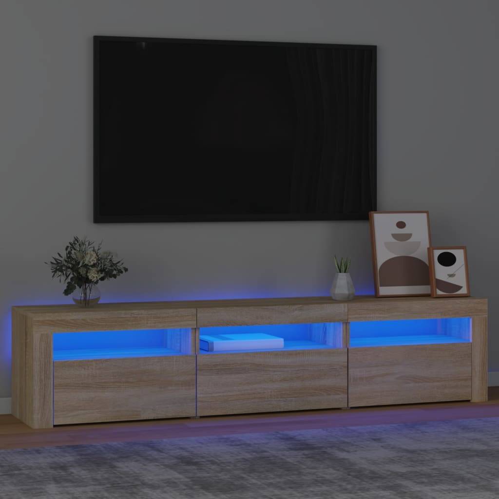 vidaXL TV-Schrank mit LED-Leuchten Sonoma-Eiche 180x35x40 cm