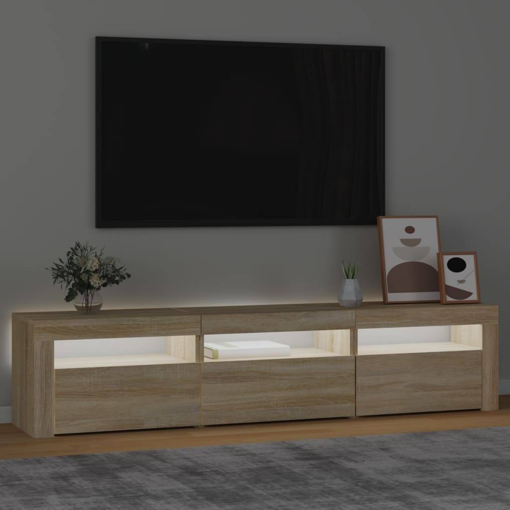 vidaXL TV-Schrank mit LED-Leuchten Sonoma-Eiche 180x35x40 cm