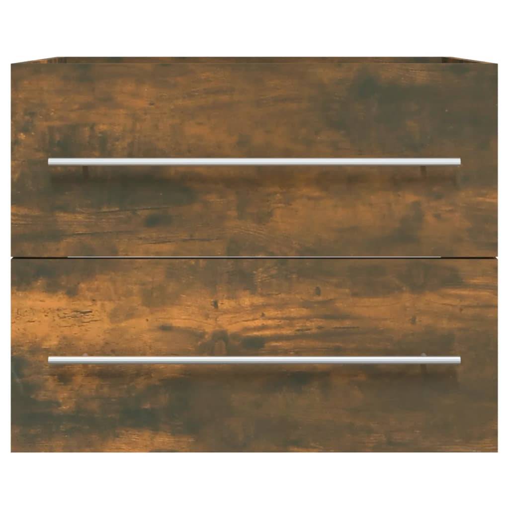 vidaXL Waschbeckenschrank Räuchereiche 60x38,5x48 cm Holzwerkstoff
