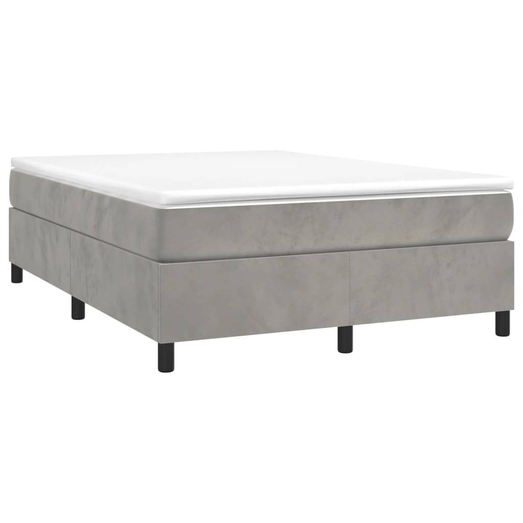 vidaXL Bettgestell ohne Matratze Hellgrau 140x200 cm Samt