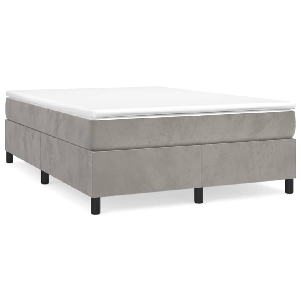 vidaXL Bettgestell ohne Matratze Hellgrau 140x200 cm Samt