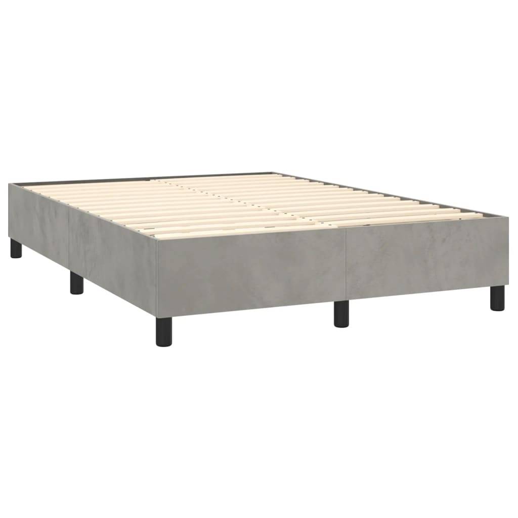 vidaXL Bettgestell ohne Matratze Hellgrau 140x200 cm Samt