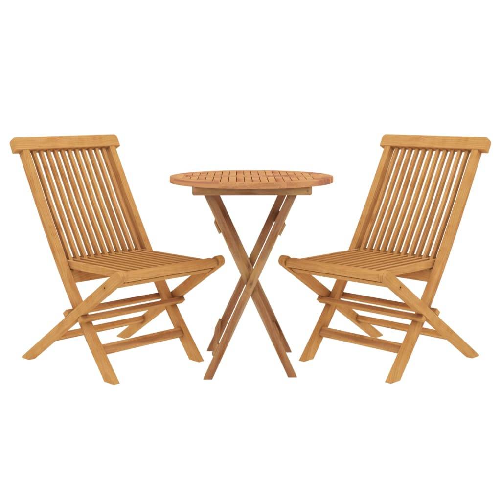 vidaXL 3-tlg. Garten-Essgruppe Massivholz Teak