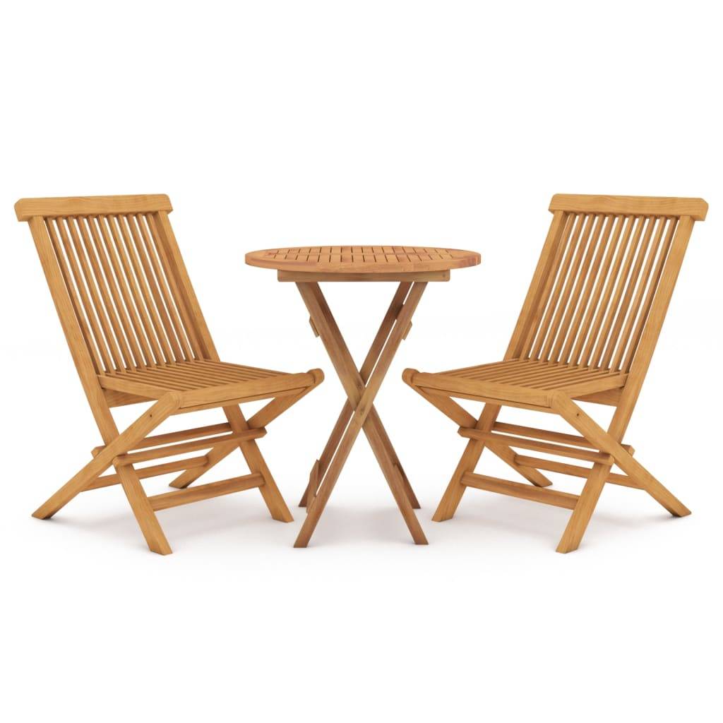 vidaXL 3-tlg. Garten-Essgruppe Massivholz Teak