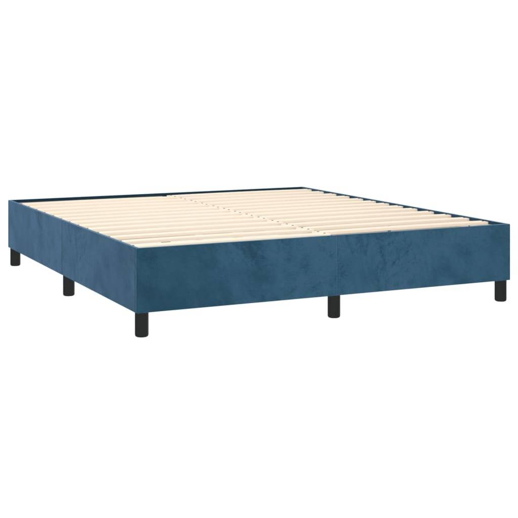vidaXL Bettgestell ohne Matratze Dunkelblau 160x200 cm Samt