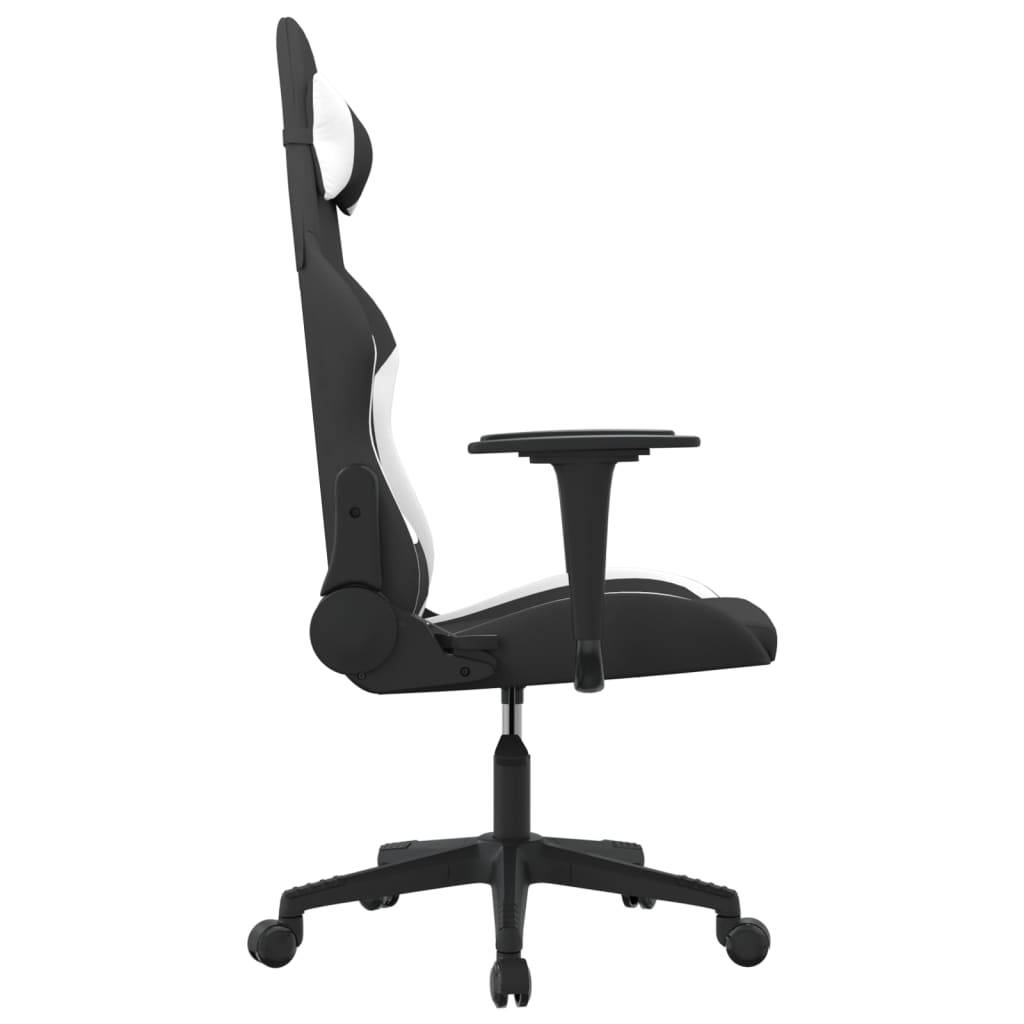 vidaXL Gaming-Stuhl Schwarz und Weiß Stoff
