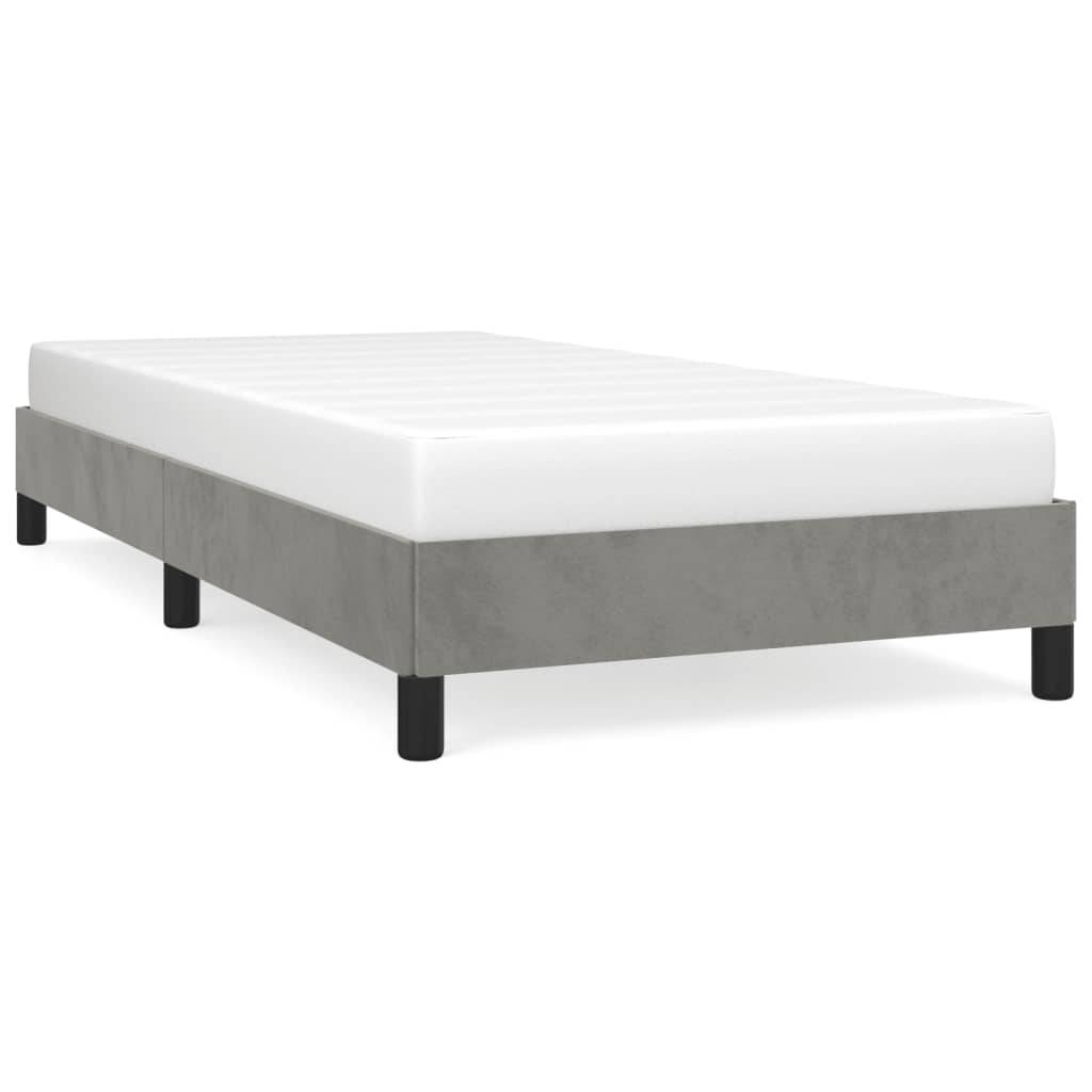 vidaXL Bettgestell ohne Matratze Hellgrau 90x190 cm Samt