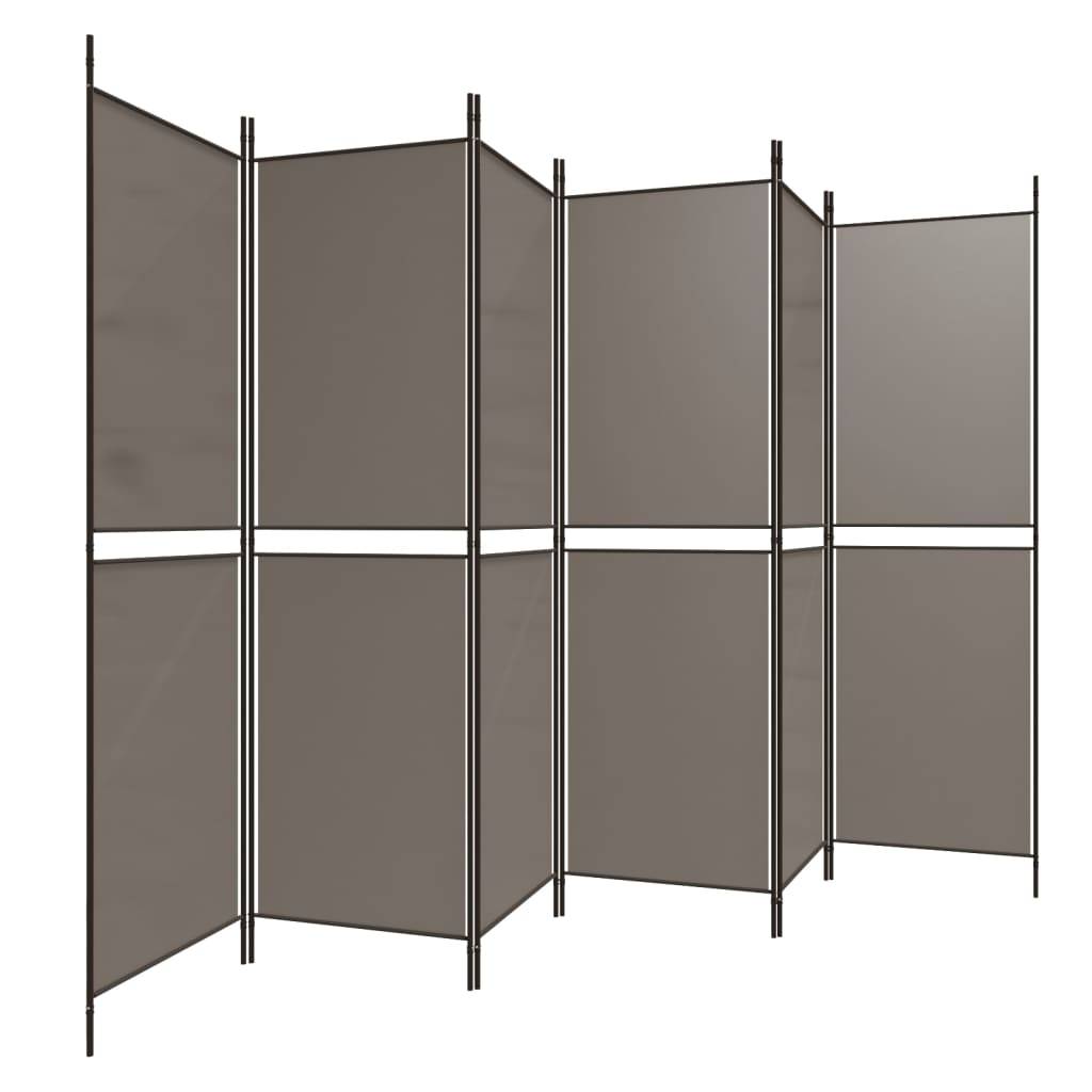 vidaXL 6-tlg. Paravent Anthrazit 300x180 cm Stoff