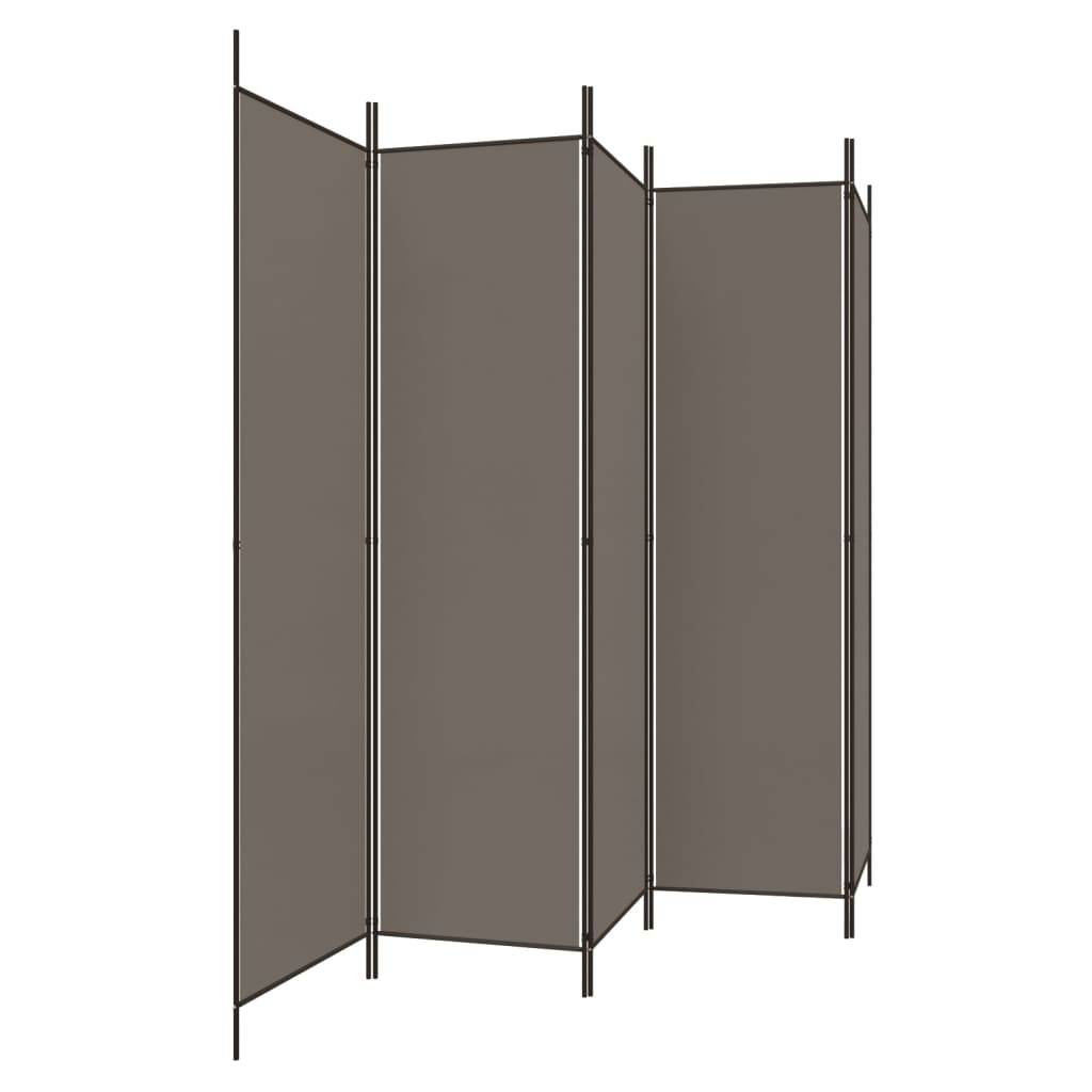 vidaXL 5-tlg. Paravent Anthrazit 250x200 cm Stoff