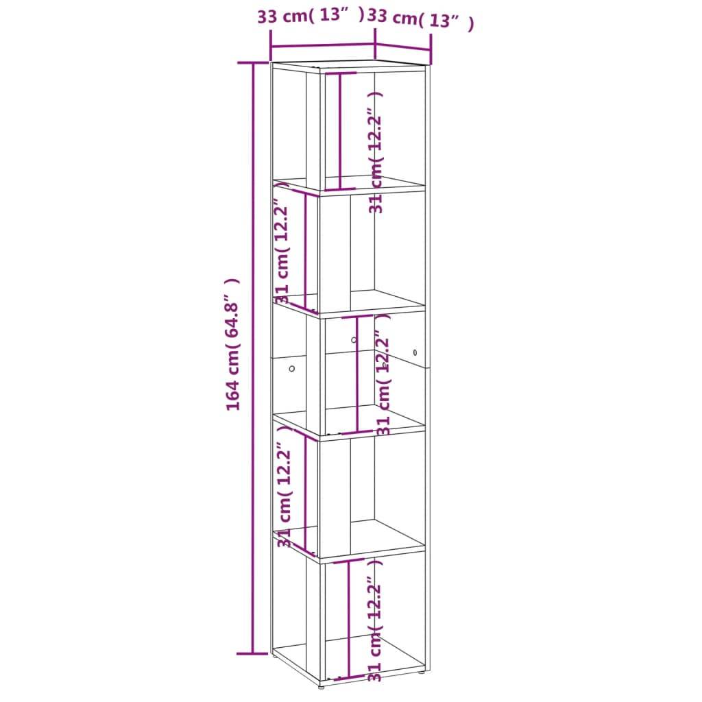 vidaXL Eckregal Sonoma-Eiche 33x33x164,5 cm Holzwerkstoff