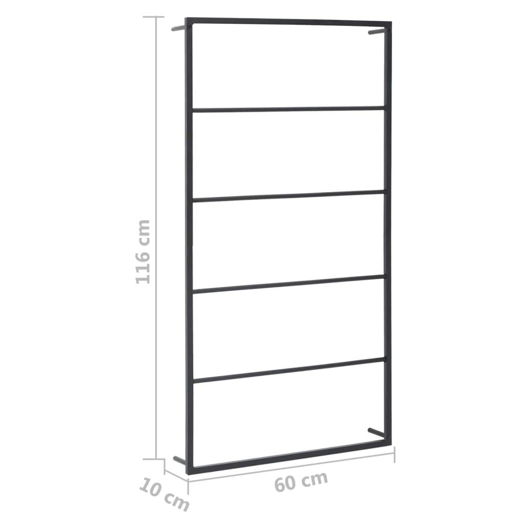 vidaXL Handtuchständer Schwarz 60x10x116 cm Stahl