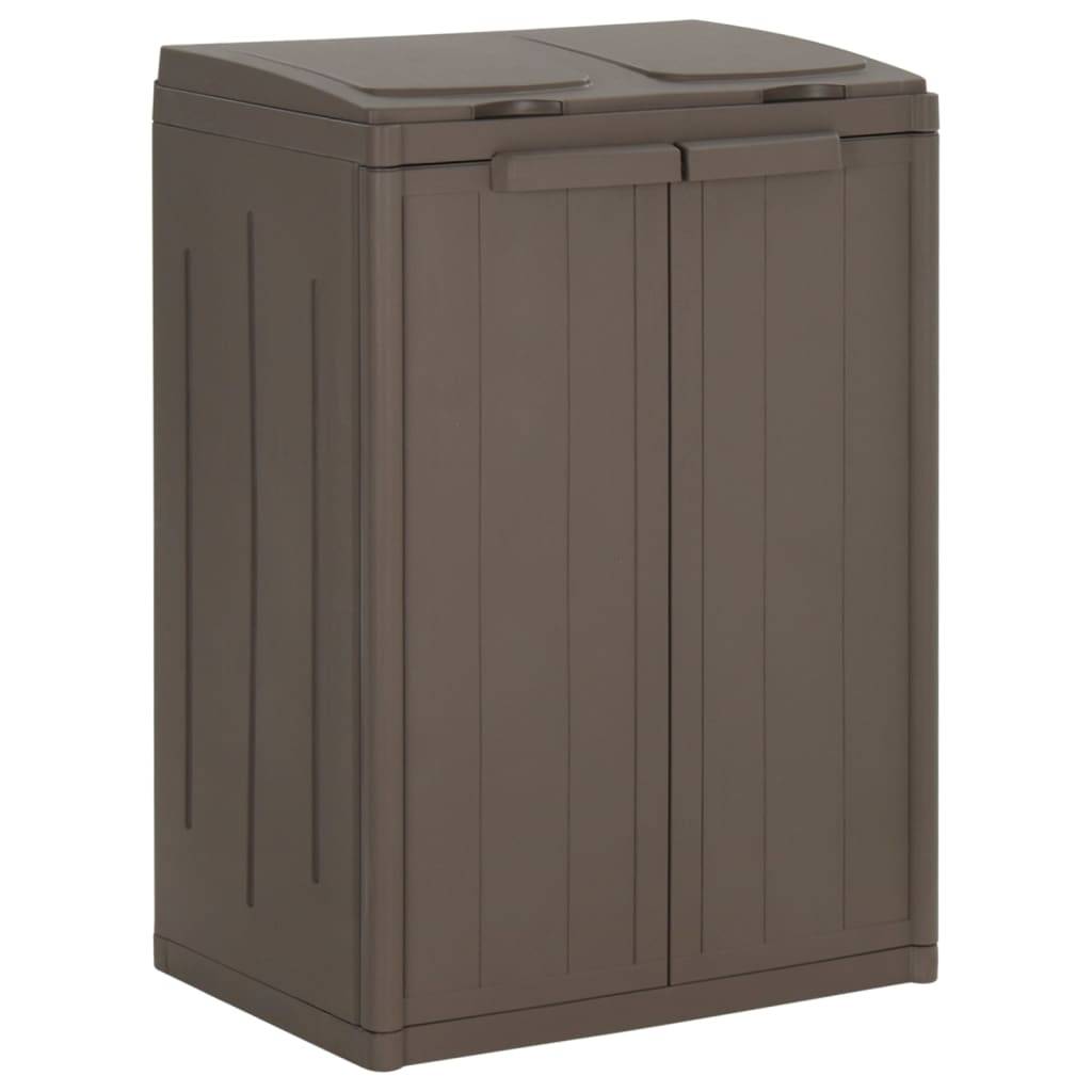 vidaXL Mülleimer mit 2 Klappen Braun 65x45x88 cm PP