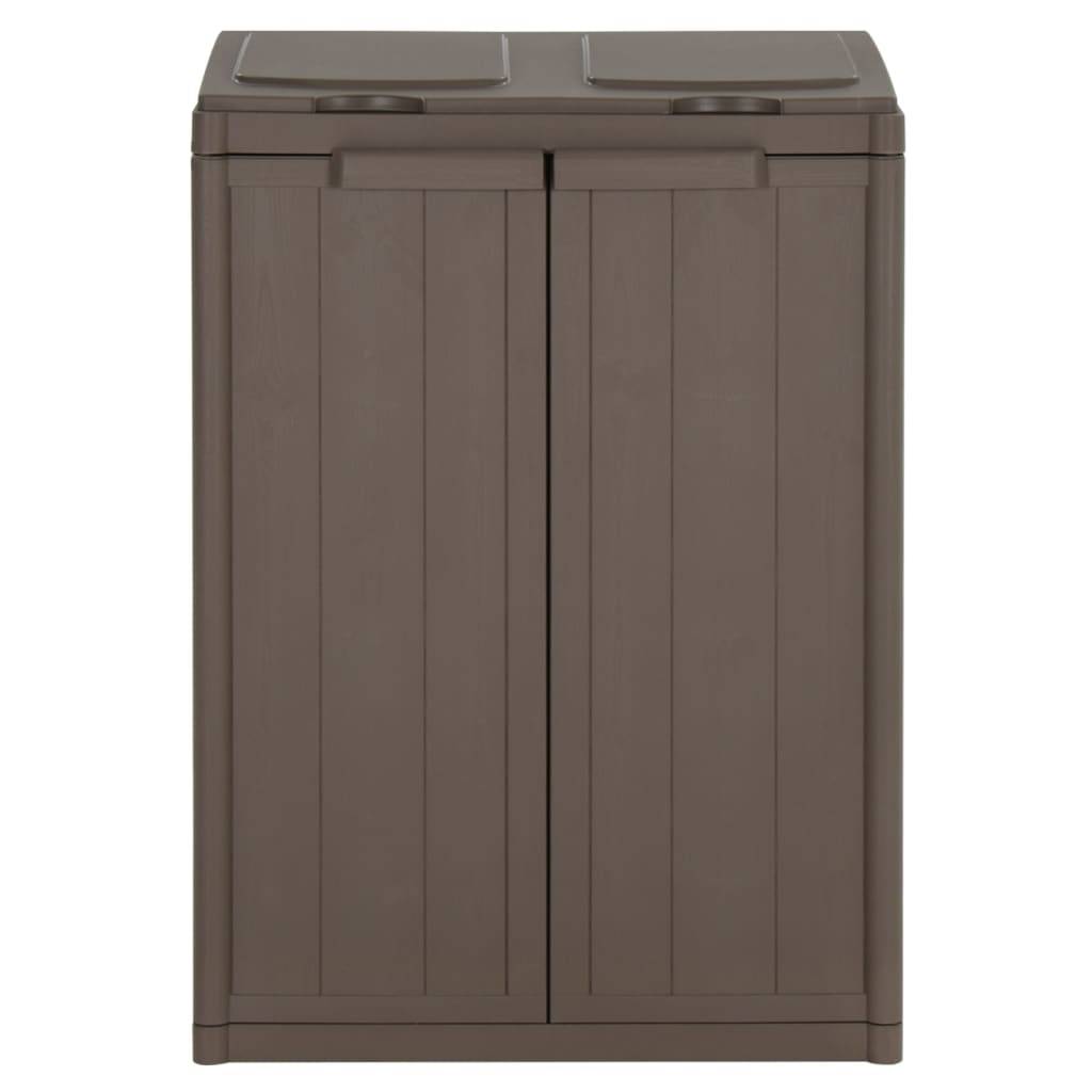 vidaXL Mülleimer mit 2 Klappen Braun 65x45x88 cm PP