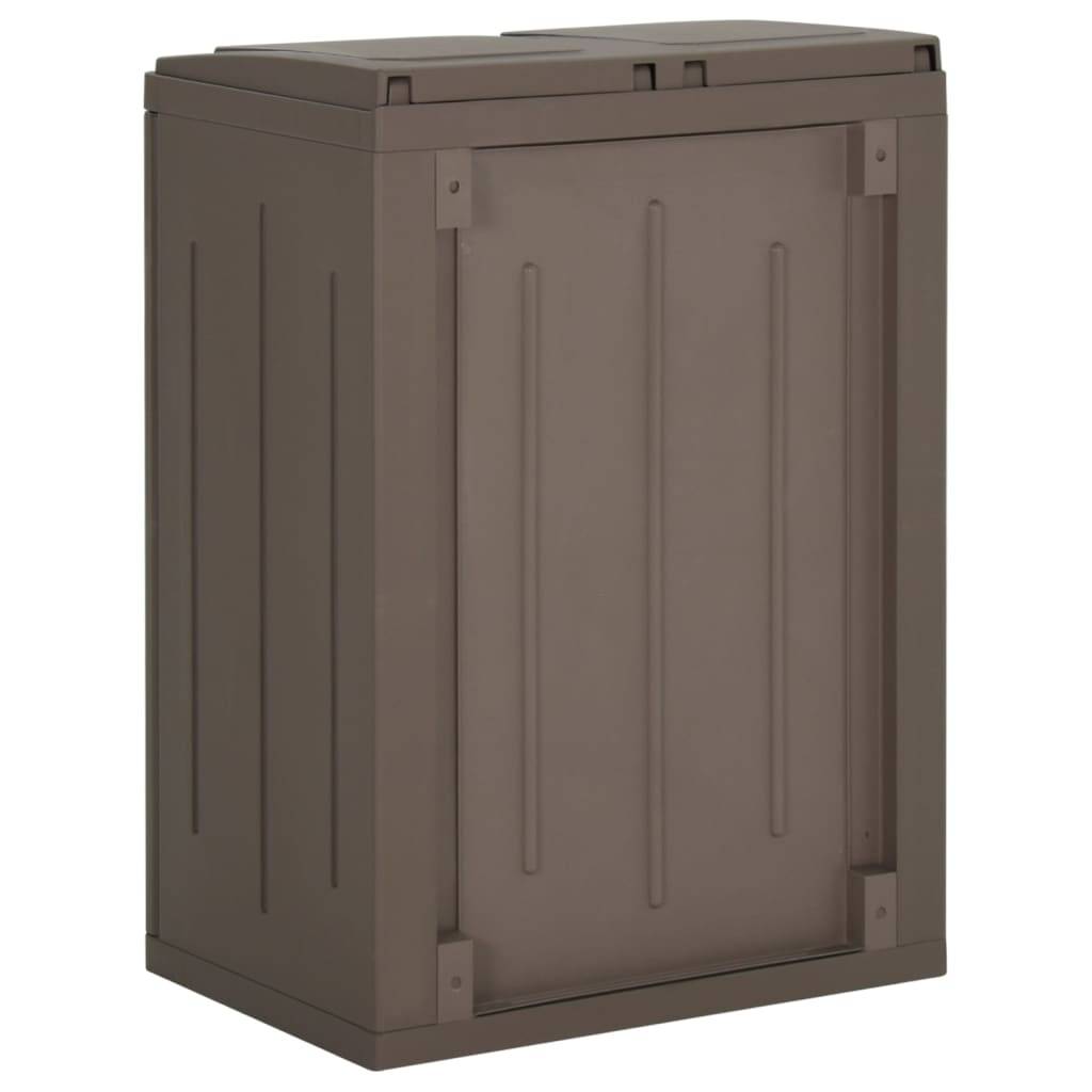 vidaXL Mülleimer mit 2 Klappen Braun 65x45x88 cm PP