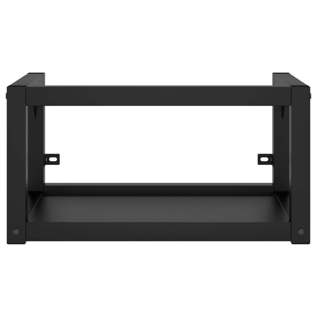 vidaXL Badezimmer Wand-Waschtischgestell Schwarz 59x38x31 cm Eisen
