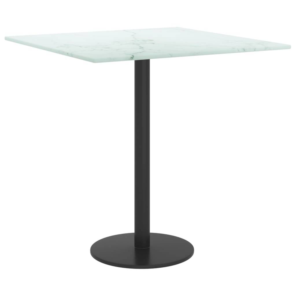 vidaXL Tischplatte Weiß 40x40 cm 6 mm Hartglas in Marmoroptik