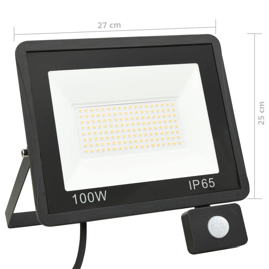 vidaXL LED-Fluter mit Sensor 100 W Warmweiß