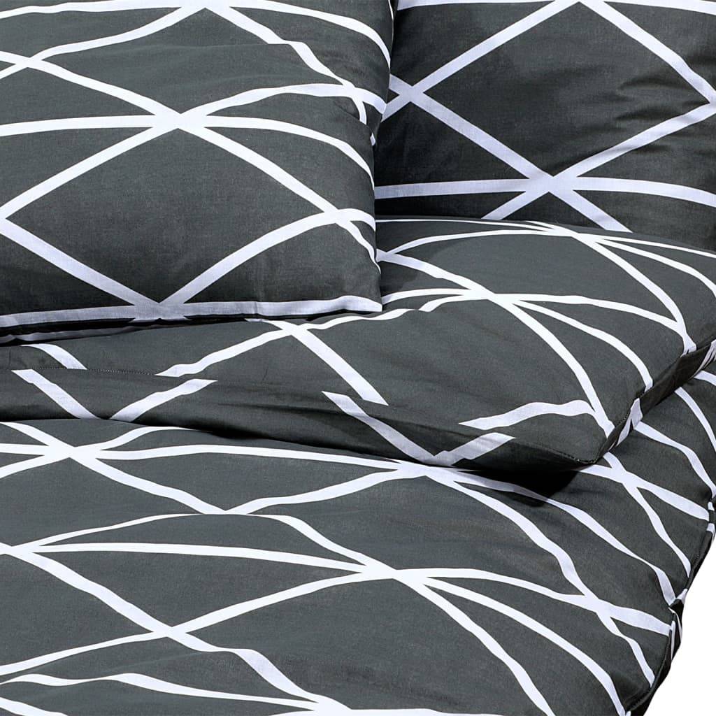 vidaXL Bettwäsche-Set Grau 240x220 cm Baumwolle
