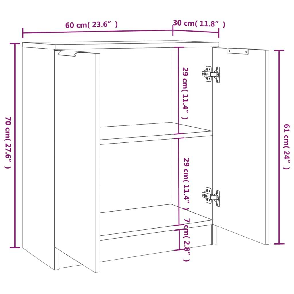 vidaXL Sideboards 2 Stk. Weiß 60x30x70 cm Holzwerkstoff