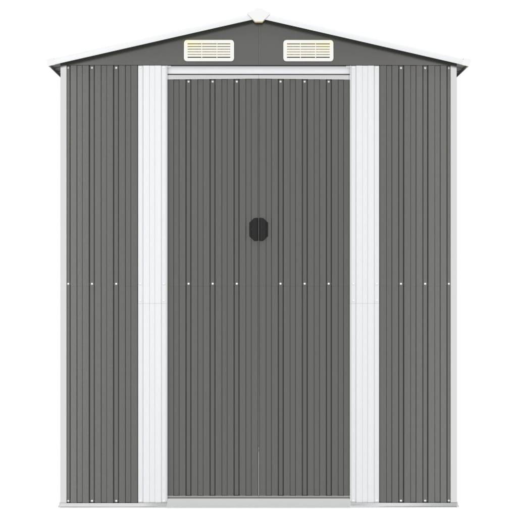 vidaXL Geräteschuppen Hellgrau 192x191x223 cm Verzinkter Stahl