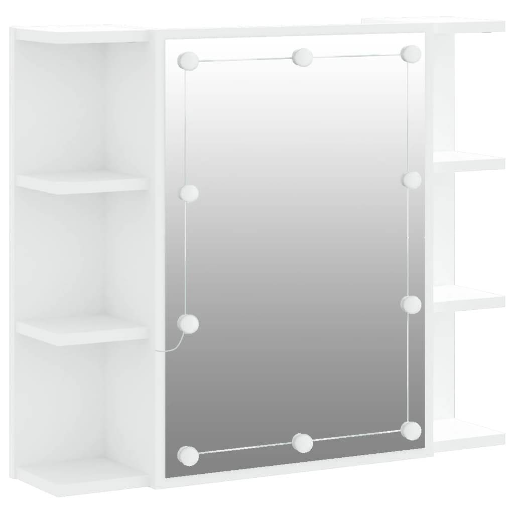 vidaXL Spiegelschrank mit LED Weiß 70x16,5x60 cm