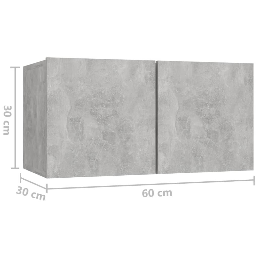 vidaXL TV-Hängeschränke 2 Stk. Betongrau 60x30x30 cm