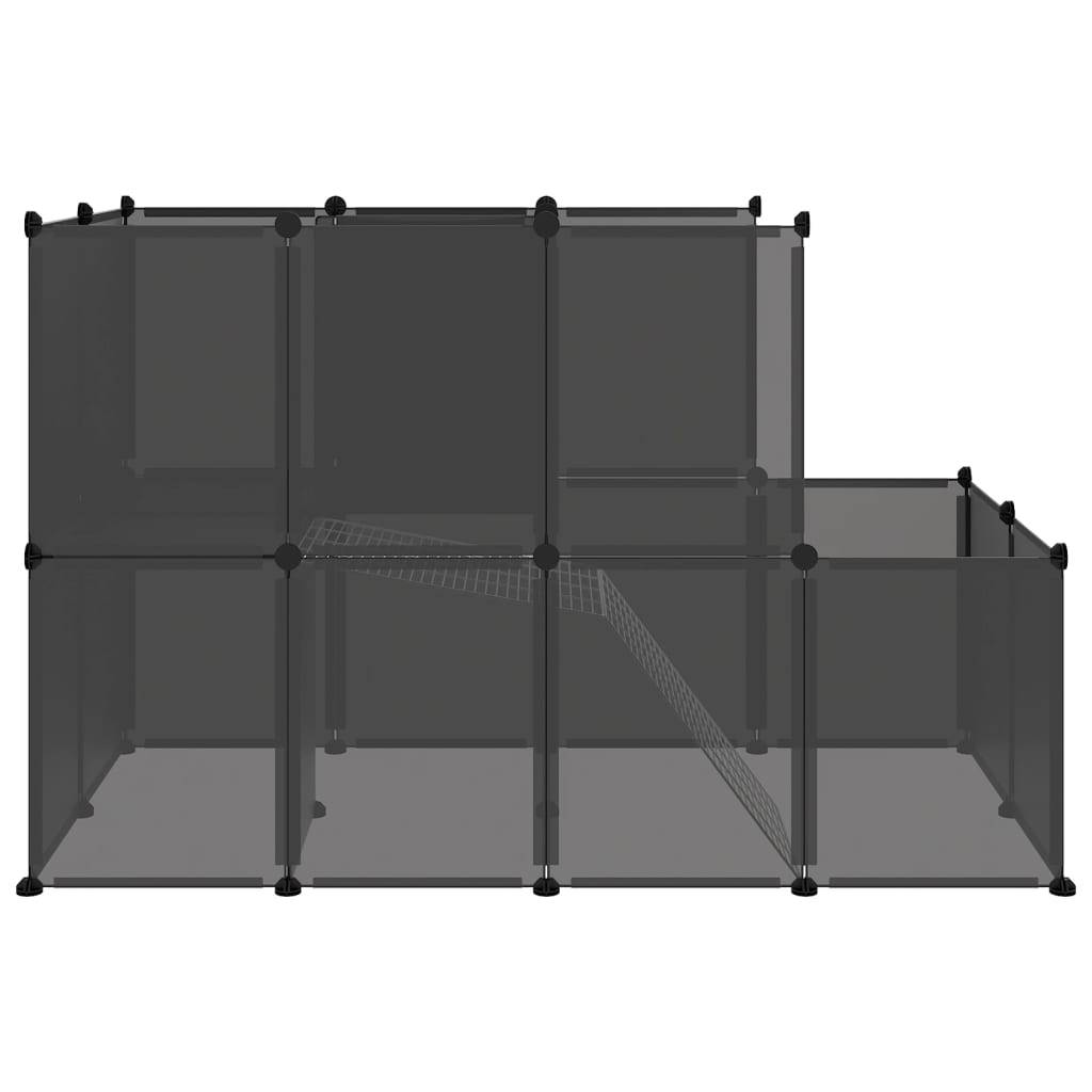 vidaXL Kleintierkäfig Schwarz 142x74x93 cm PP und Stahl